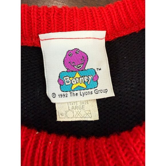 NWT Vintage 1992 Barney Christmas/Holiday Sweater - Made in USA - Picture 3 of 9